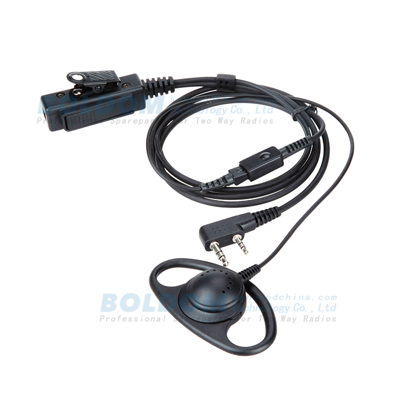 D200D detachable earpiece D shape for kenwood motorola two way radios