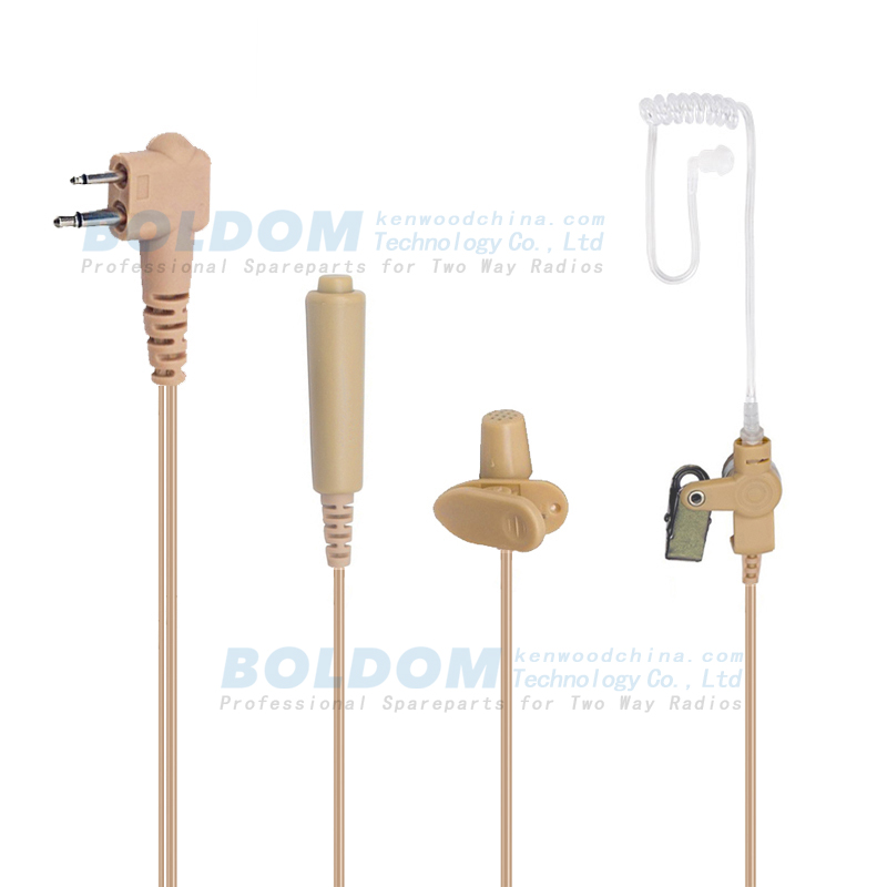 P2980B BEIGE CABLE earpiece 3 wire Surveillance kit for two way radios kenwood motorola vertex with transparent tube acoustic tube